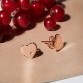 18K rose gold heart earrings